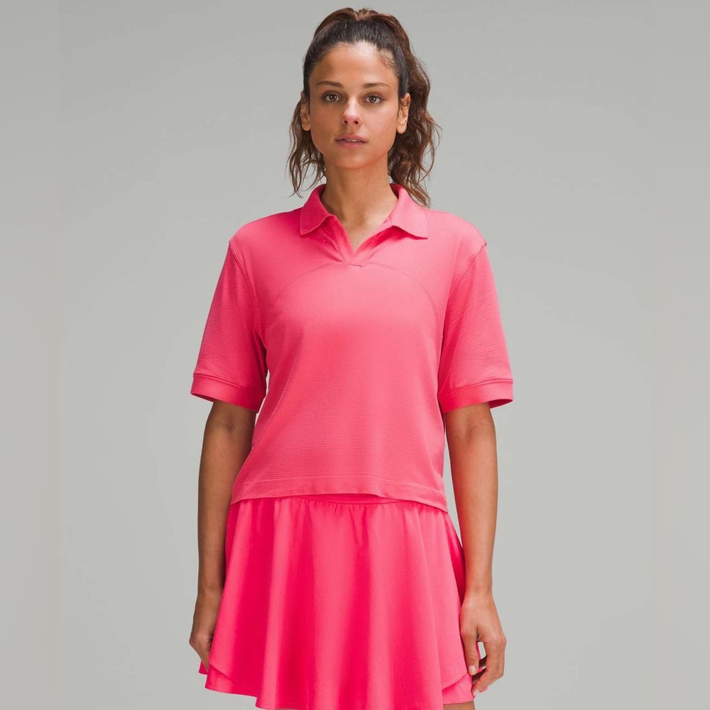 New Lululemon Swiflty Tech Relaxed Fit Polo Shirt size 6 MSRP $88 Pink
